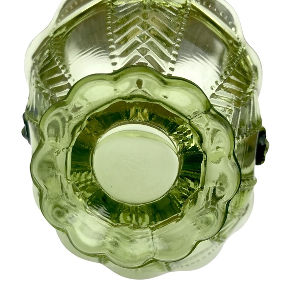 Vintage IMPERIAL GLASS Green Mini-Basket | Marked - Picture 7 of 13
